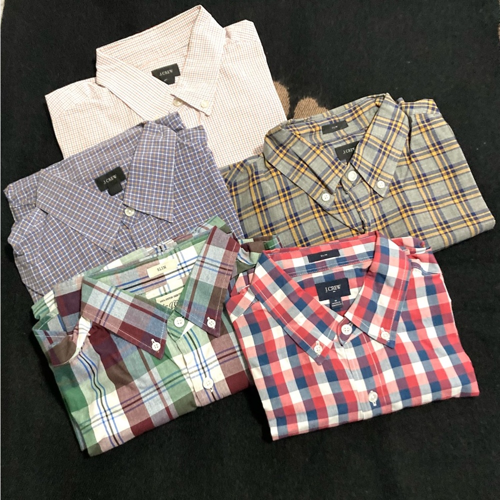 Bundle of J. Crew Men's Casual Plaid and Checkered Shirts